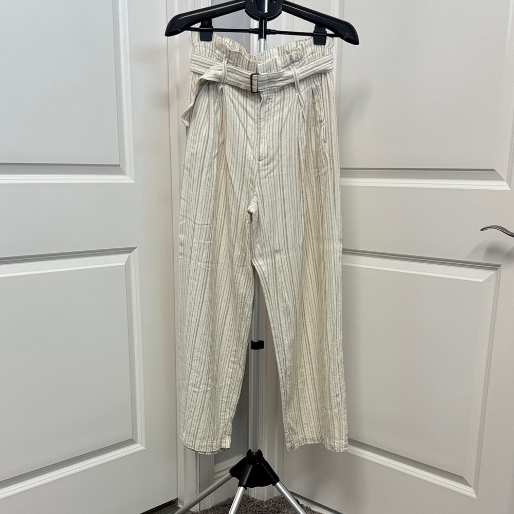 Banana Republic Beige Striped Chinos